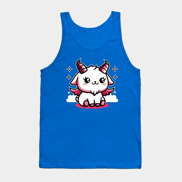 Cute Baphomet Satan Goat Tank Top by JS Arts